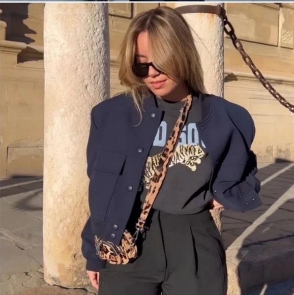 ZARA MAXI POCKET BOMBER JACKET BLACK NWT - Picture 10 of 13